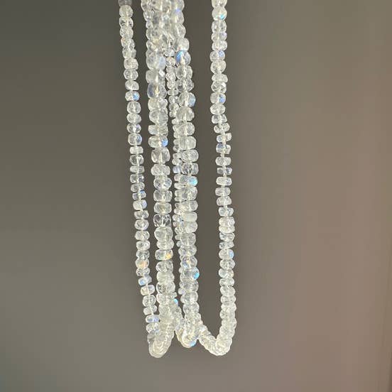 Knotted Moonstone single strand necklace