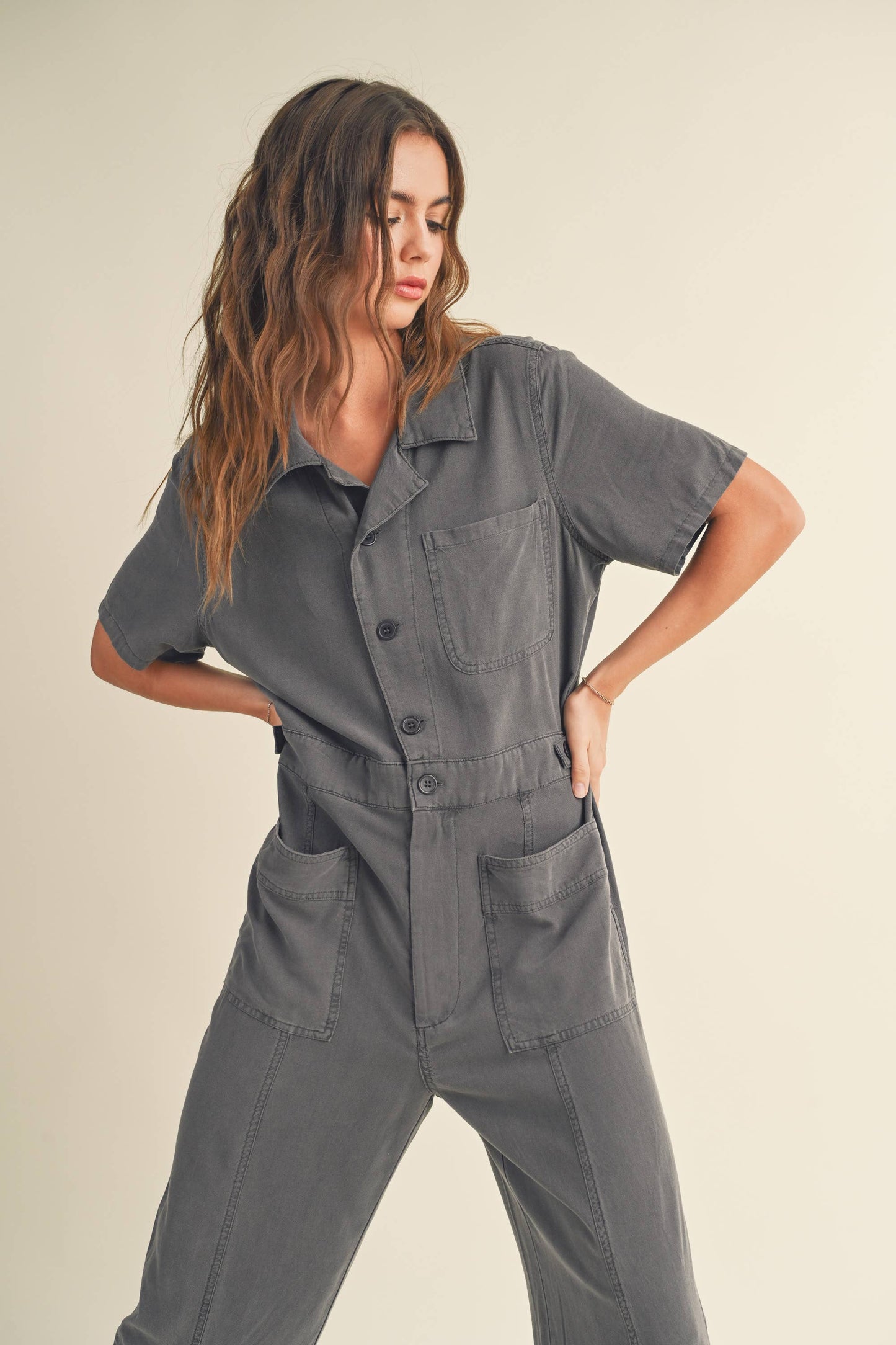 Linen washed jumpsuit