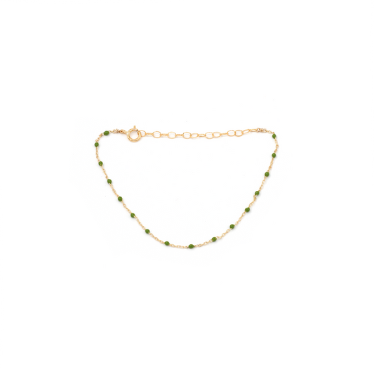 Dainty Green & Gold Bracelet