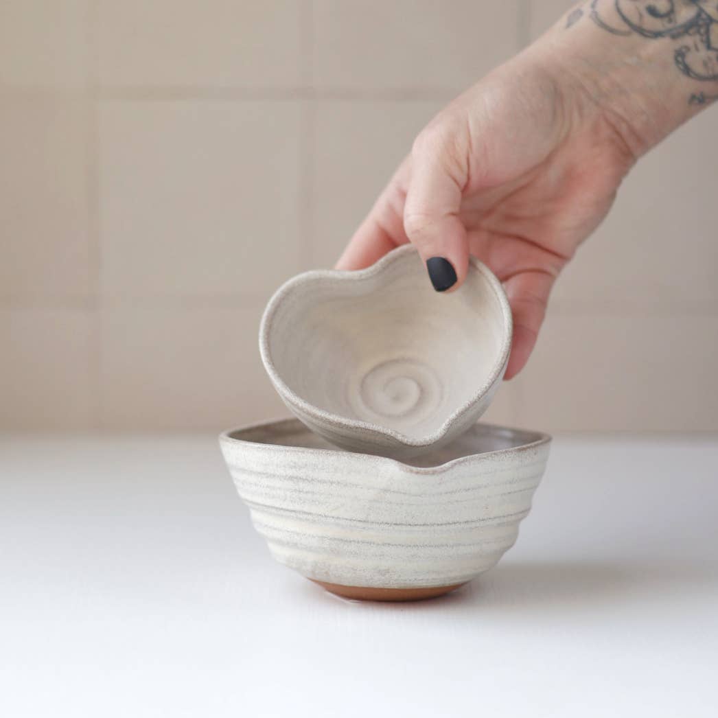 Heart Bowl - Small - Cream Glaze