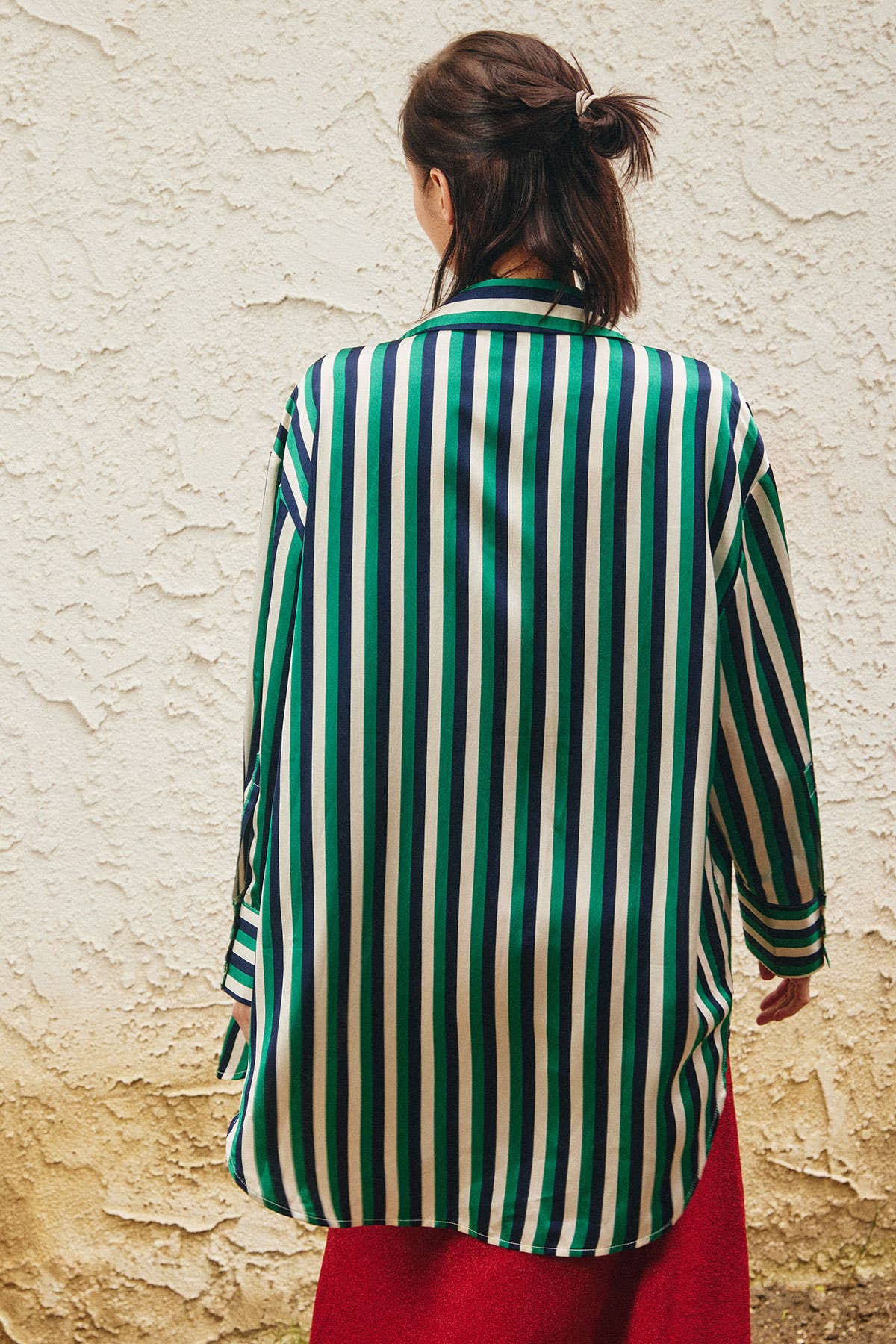 Satin Stripe Button Down