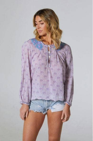 Cora Printed Blouse Purple