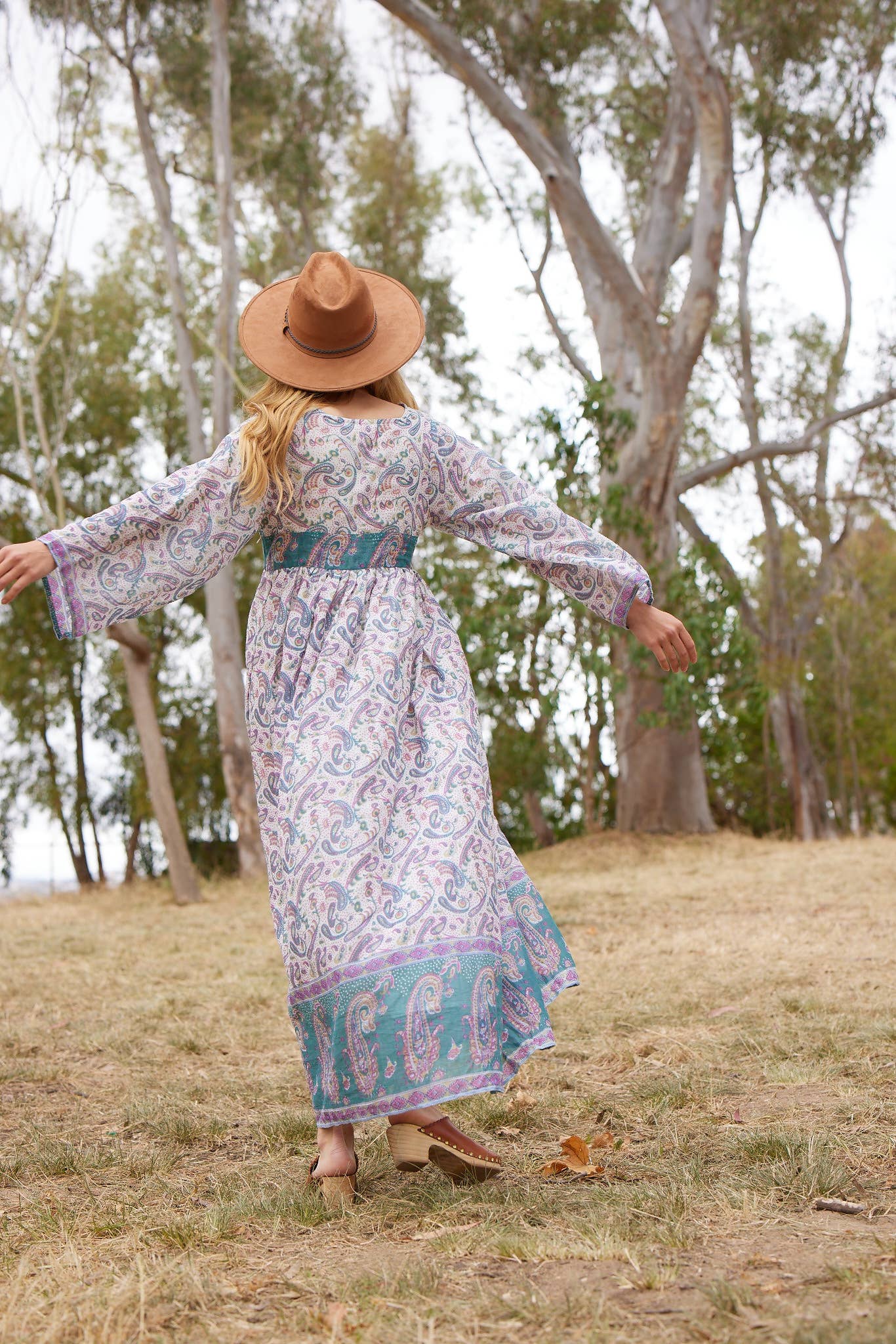 Jade Printed Maxi Dress Teal