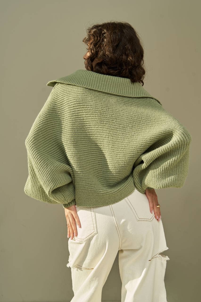 Beige Oversize Knitwear Sweater