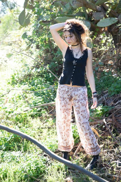 Anna Printed Harem Pants Camel