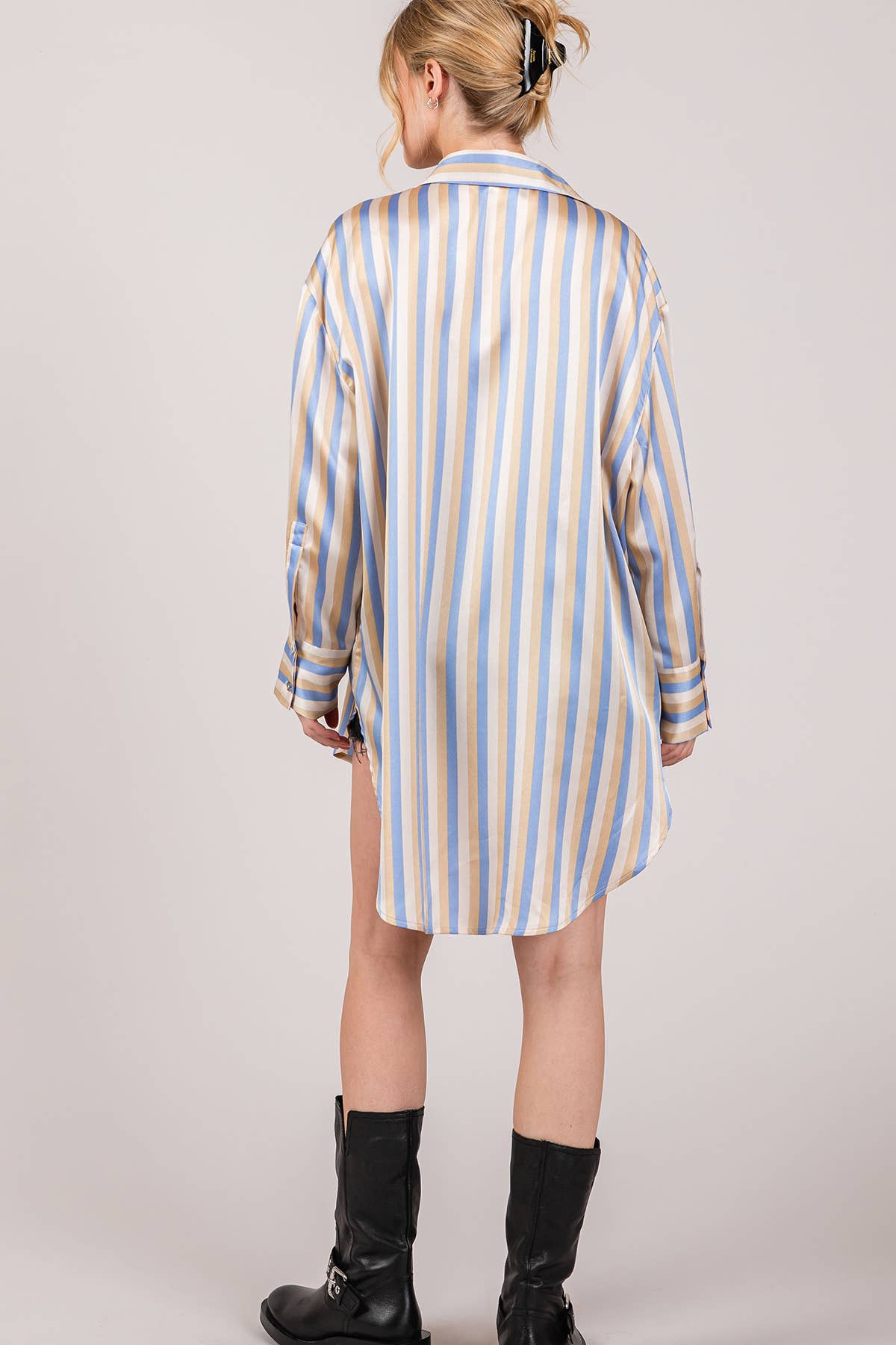 Satin Stripe Button Down