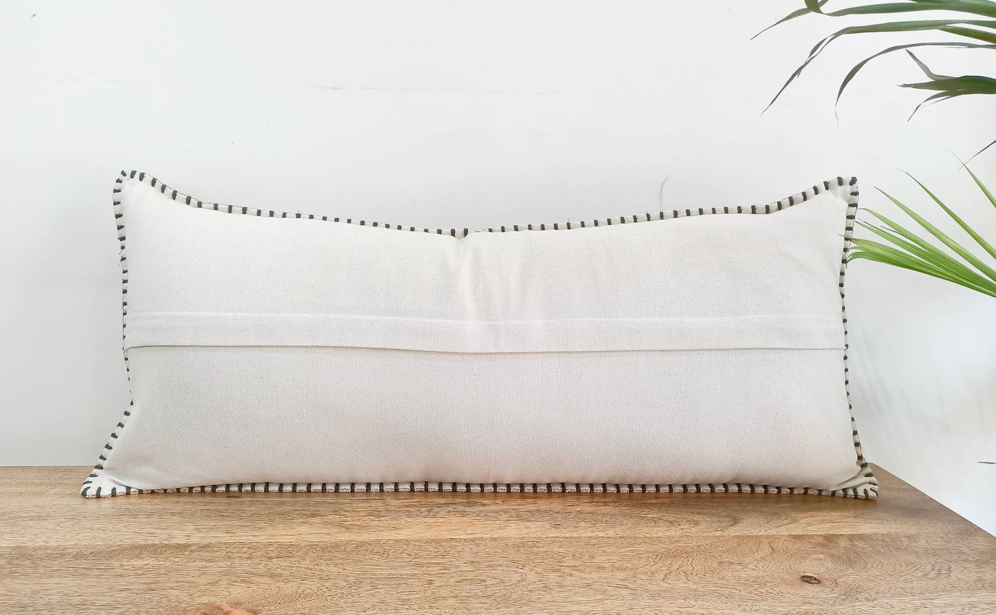 Boho embroidered lumbar pillow cover