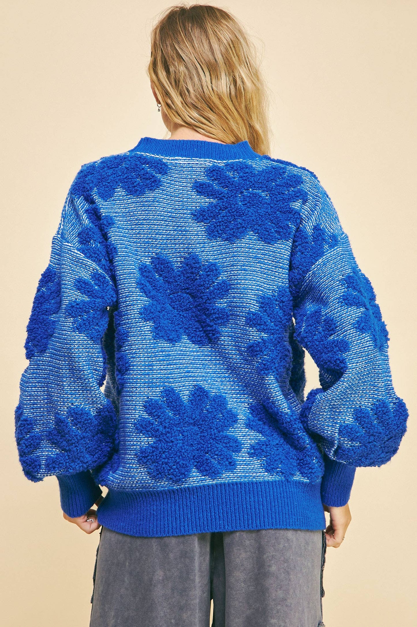 Cobalt Floral Sweater