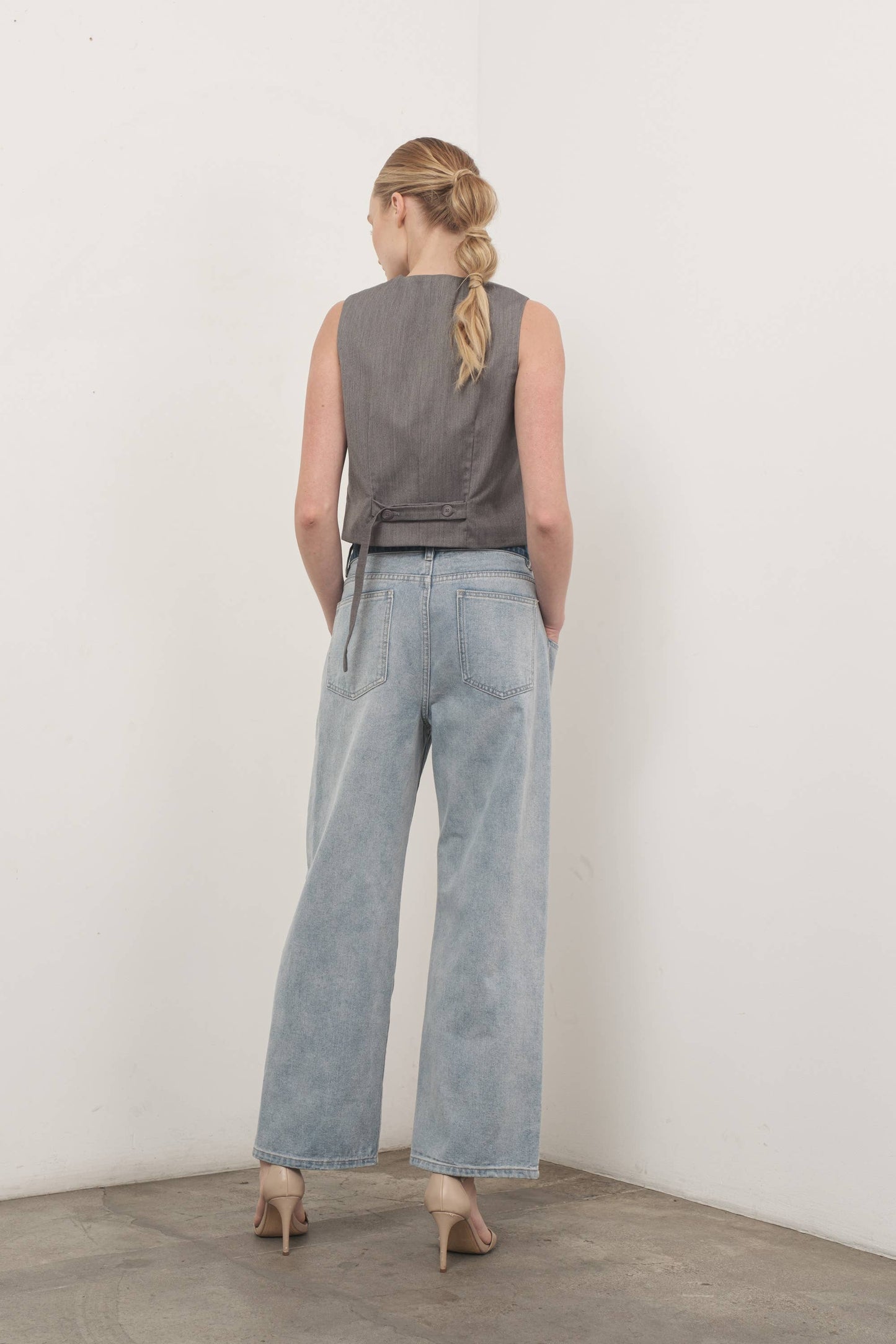 Color Blocked Denim Pants