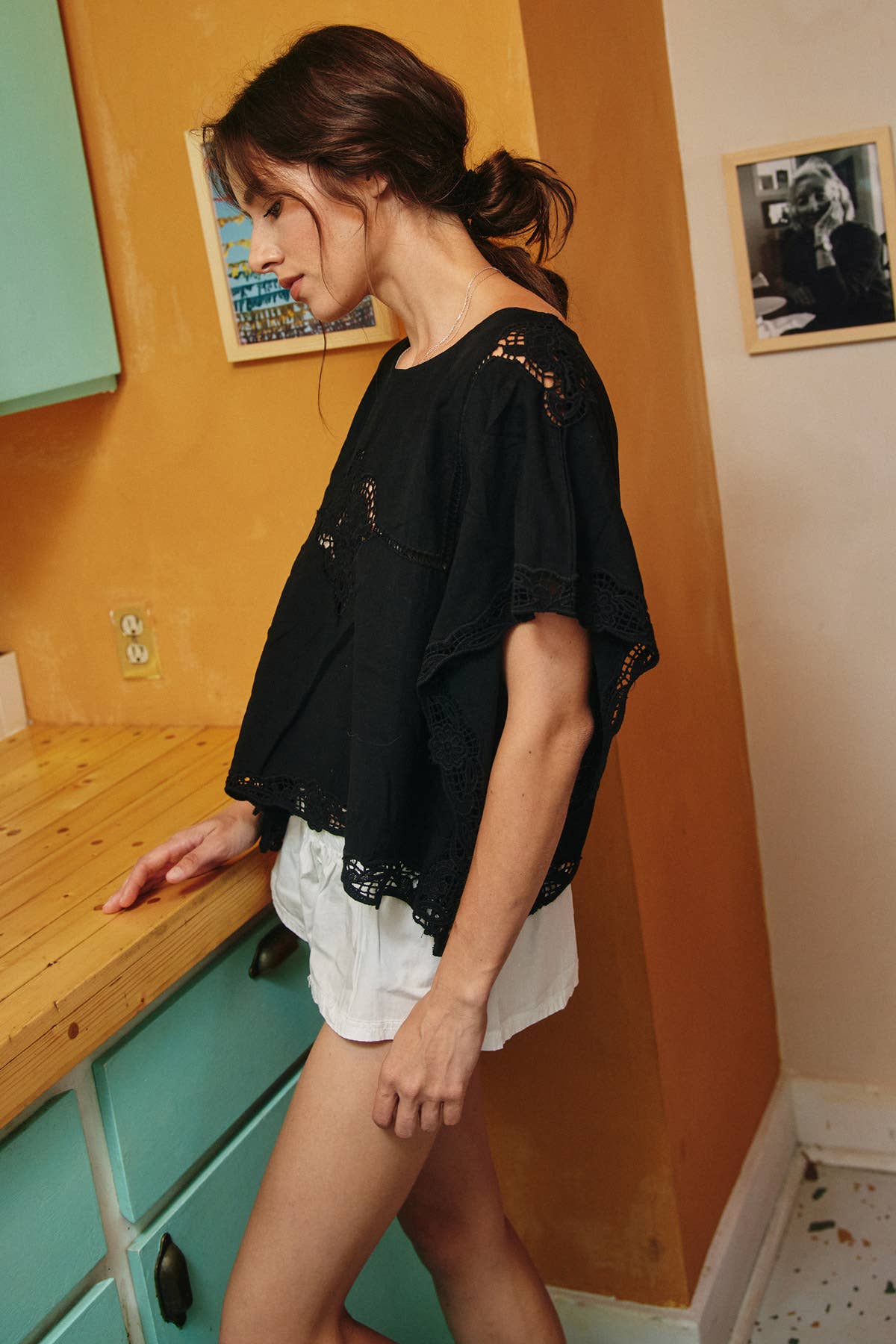 Embroidered Openwork Blouse